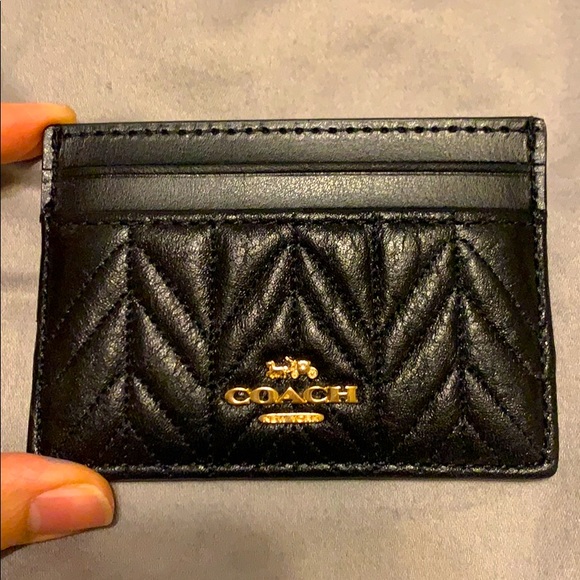 brand new,coach card bag,black